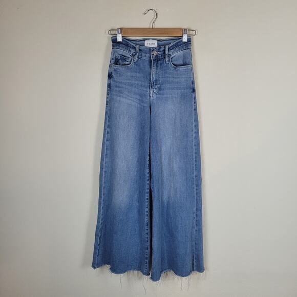 Frame Le Palazzo Flare & Wide Leg Crop Jeans - Picture 1 of 10